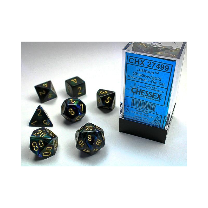 Pack 7 dés Shadow Chessex Annecy Jeu de Rôle