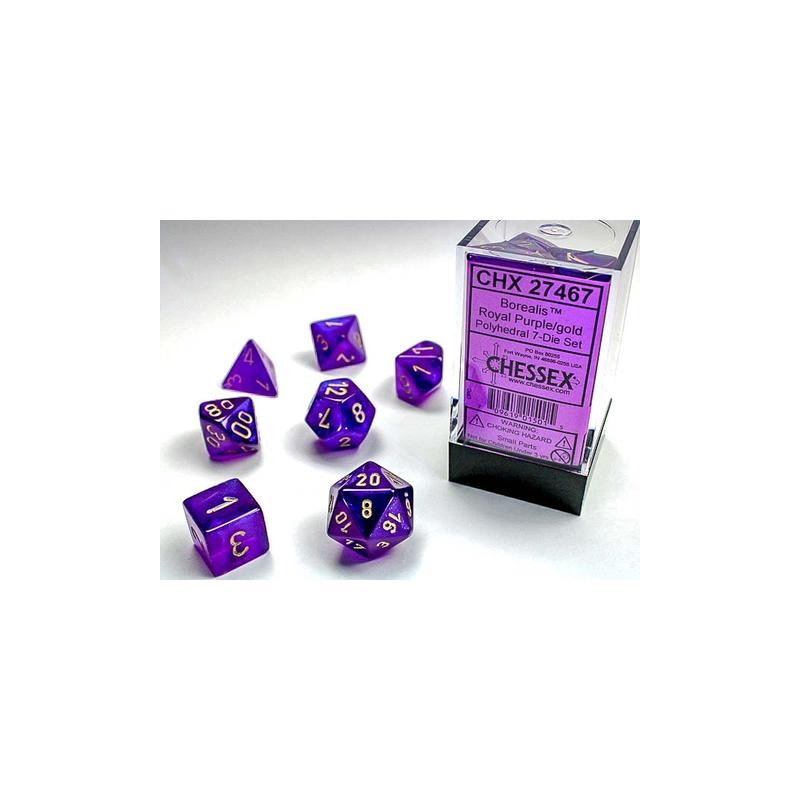 Pack 7 dés Violet Royal Chessex Annecy