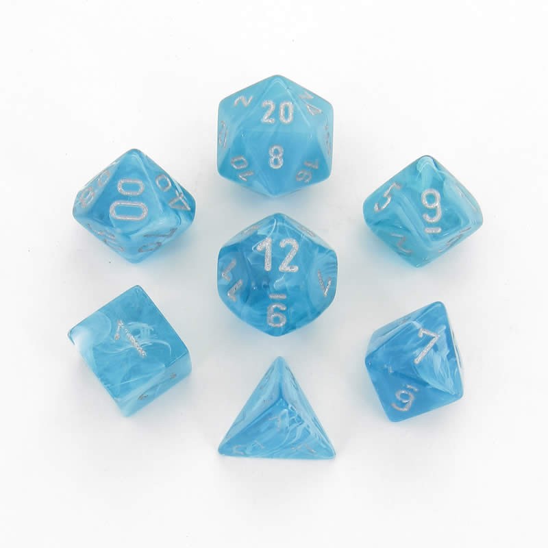 Pack 7 dés Aqua Chessex Annecy