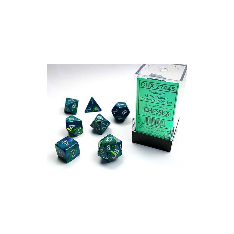 Pack 7 dés Vert Chessex Annecy