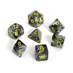 Pack 7 dés Noir Chessex Annecy Jeu de Rôle