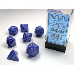 Pack 7 dés Bleu Chessex Annecy Jeu de Rôle