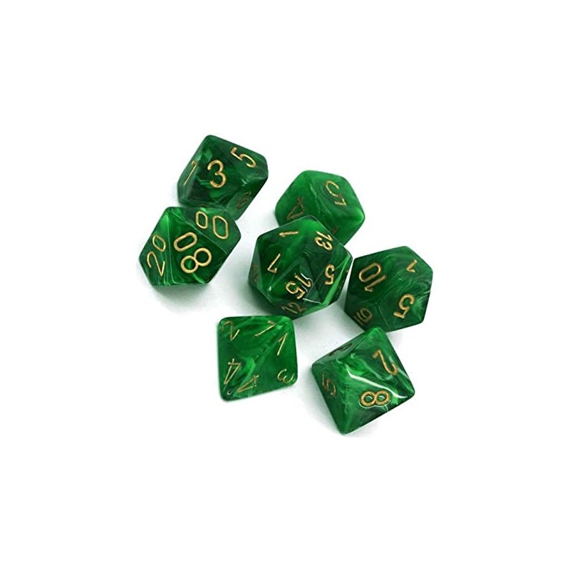 Pack 7 dés Vert Chessex Annecy Jeu de Rôle