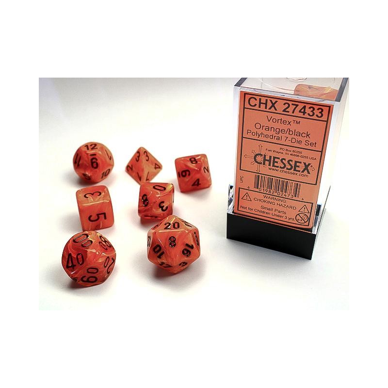 Pack 7 dés Orange Chessex Annecy Jeu de Rôle