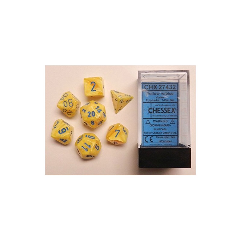 7 dés * vortex * Jaune un jeu Chessex