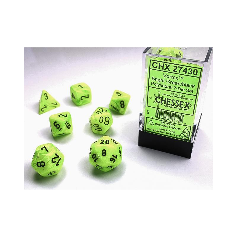 7 dés * vortex * Vert clair un jeu Chessex