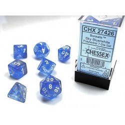 Pack 7 dés Bleu Ciel Chessex Annecy Jeu de Rôle