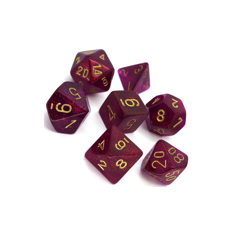 Pack 7 dés Magenta Chessex Jeu de Rôle Annecy