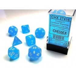 Pack 7 dés Bleu Caraïbes Chessex Annecy Jeu de Rôle