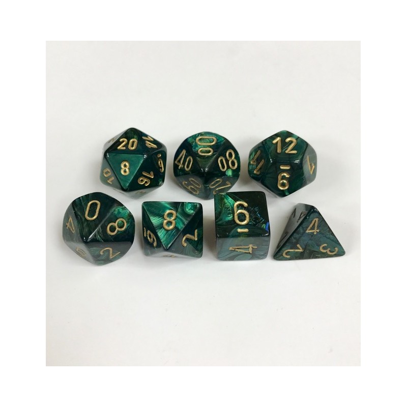 Pack 7 dés Jade Chessex Annecy Jeu de rôle