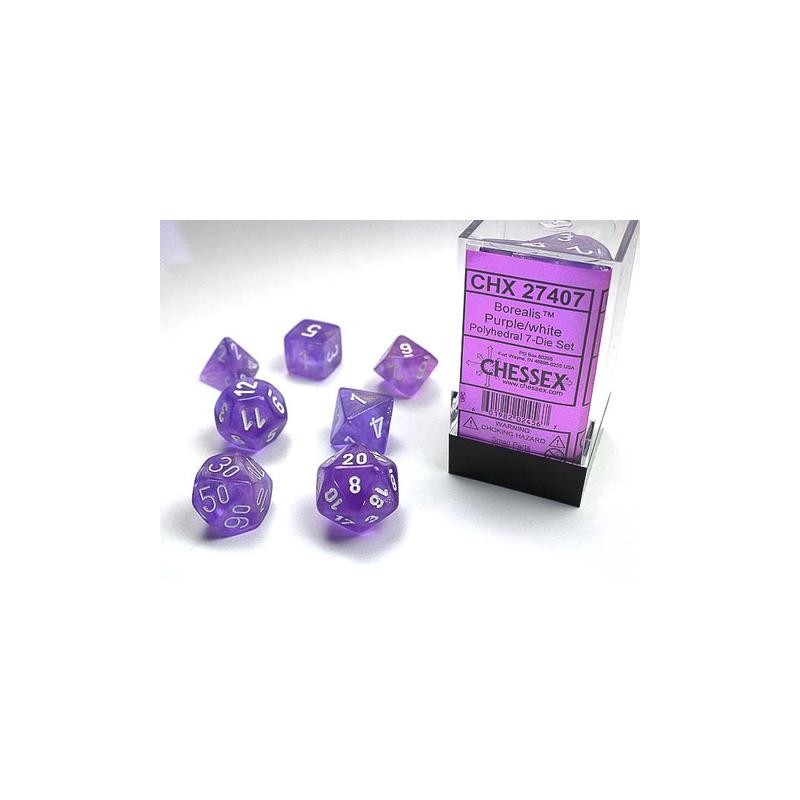 Pack 7 dés Violet Chessex Annecy Jeu de rôle