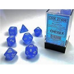 Pack 7 dés Bleu Chessex Annecy Jeu de Rôle