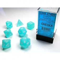 Pack 7 dés Bleu/Vert Chessex Annecy Jeu de rôle