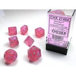 Pack 7 dés Rose Chessex Annecy Jeu de rôle