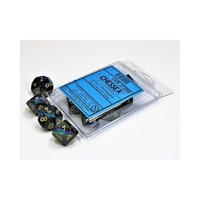 Pack 10 dés 10 Shadow Chessex Annecy Pack 10 dés 10 Shadow Chessex Annecy