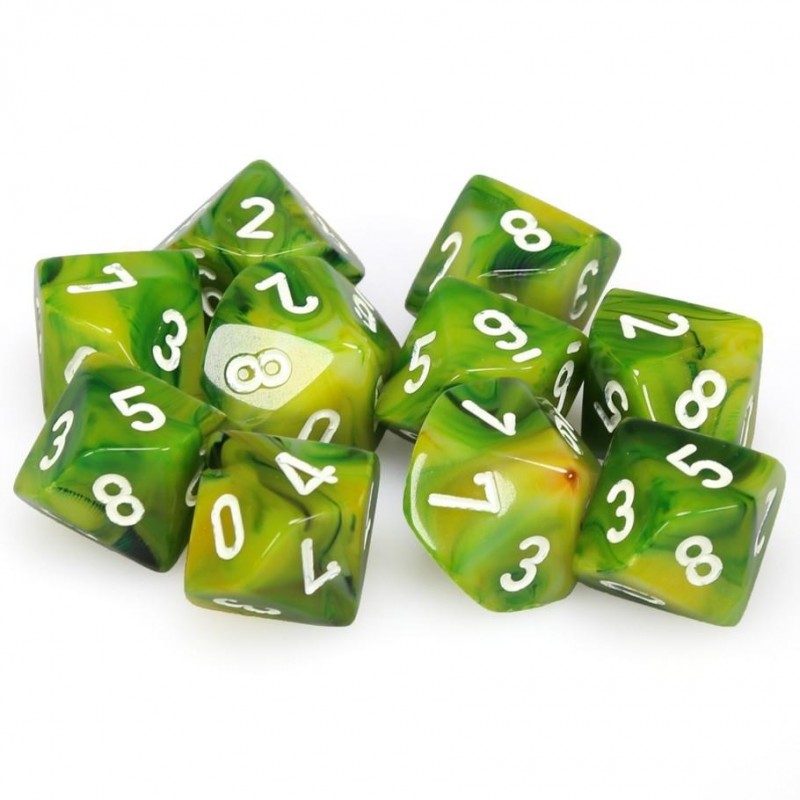 Pack 10 dés 10 Vert Chessex Annecy