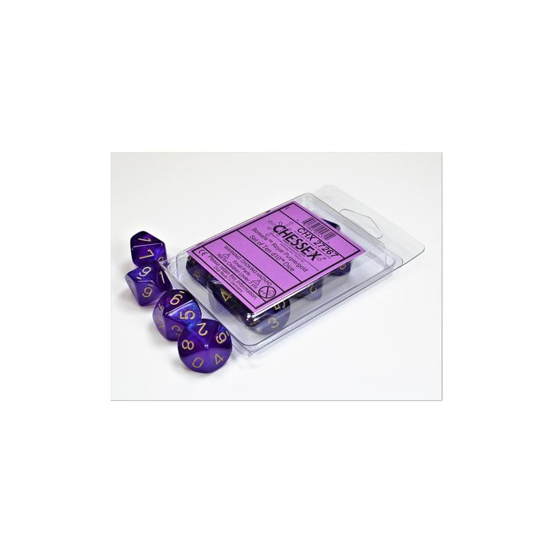 Pack 10 dés 10 Violet Royal Chessex Annecy