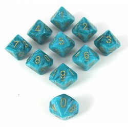 10 dés 10 * vortex * SARCELLE / TEAL un jeu Chessex