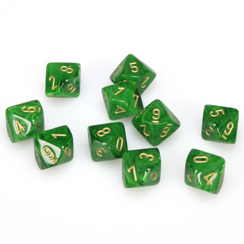 10 D10 * vortex * VERT un jeu Chessex