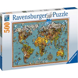 Puzzle 500 pièces - Mappemonde de papillons