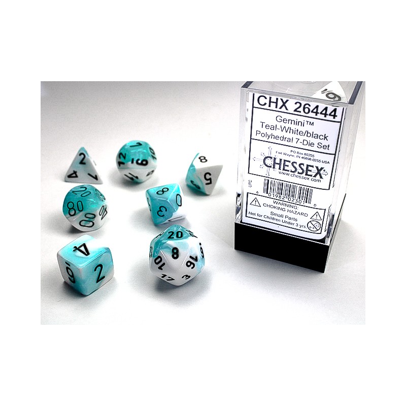 7 dés * gemini * BLANC & SARCELLE  Chessex