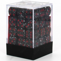 Boite de 36 dés D6 * Granite* Noir Rouge