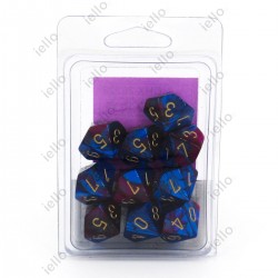 10 dés D10 * gemini * BLEU & VIOLET