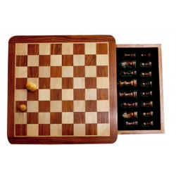 Echecs magnétiques Tiroirs 30x30 Buis/Palissandre