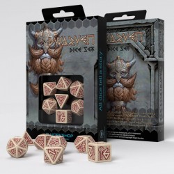 Set de dés - Dwarven - Blancs et Rouges