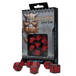 Set de dés - Dwarven - Noirs et Rouges