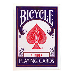 Jeu de 56 cartes Bicycle - 4 index bleu