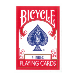 Jeu de 56 cartes Bicycle - 4 index rouge