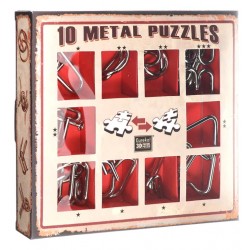 Lot de 10 casse-têtes métal Eureka - boîte rouge