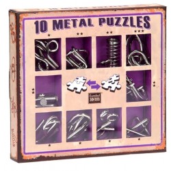 Lot de 10 casse-têtes métal Eureka - boîte violette